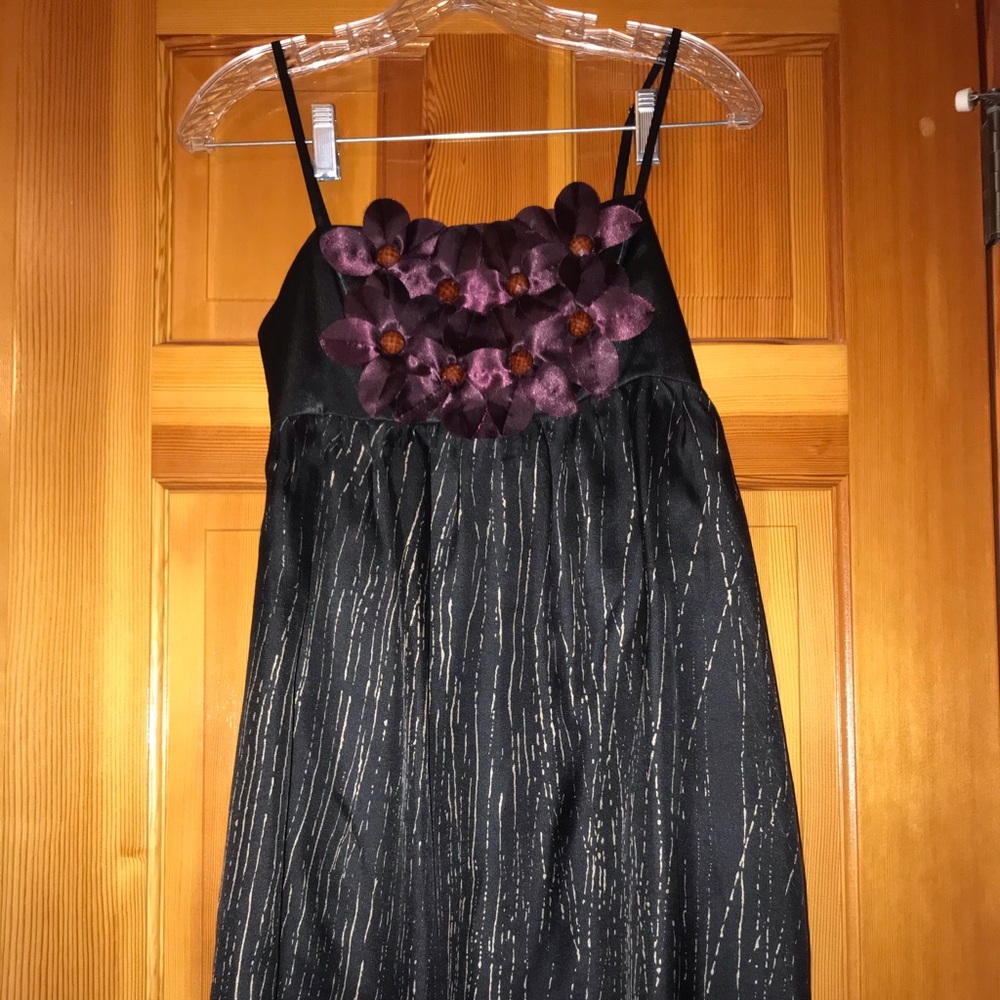 Anthropologie elegant baby doll dress black size 0
